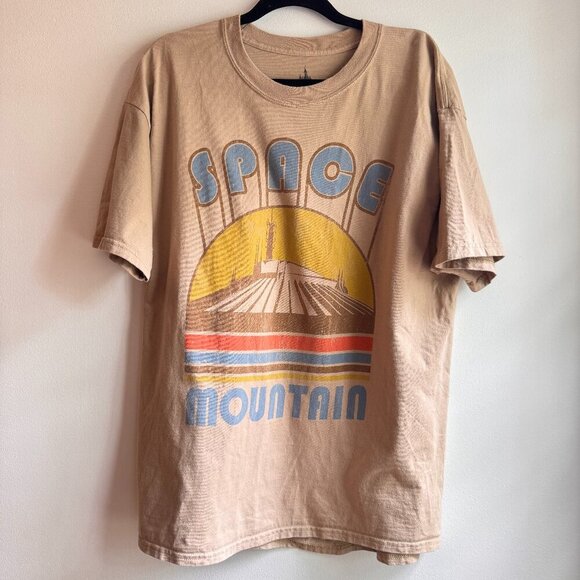 Disney Parks Space Mountain T Shirt Brown Mens Size XL Retro Graphic Disney core - Picture 1 of 3